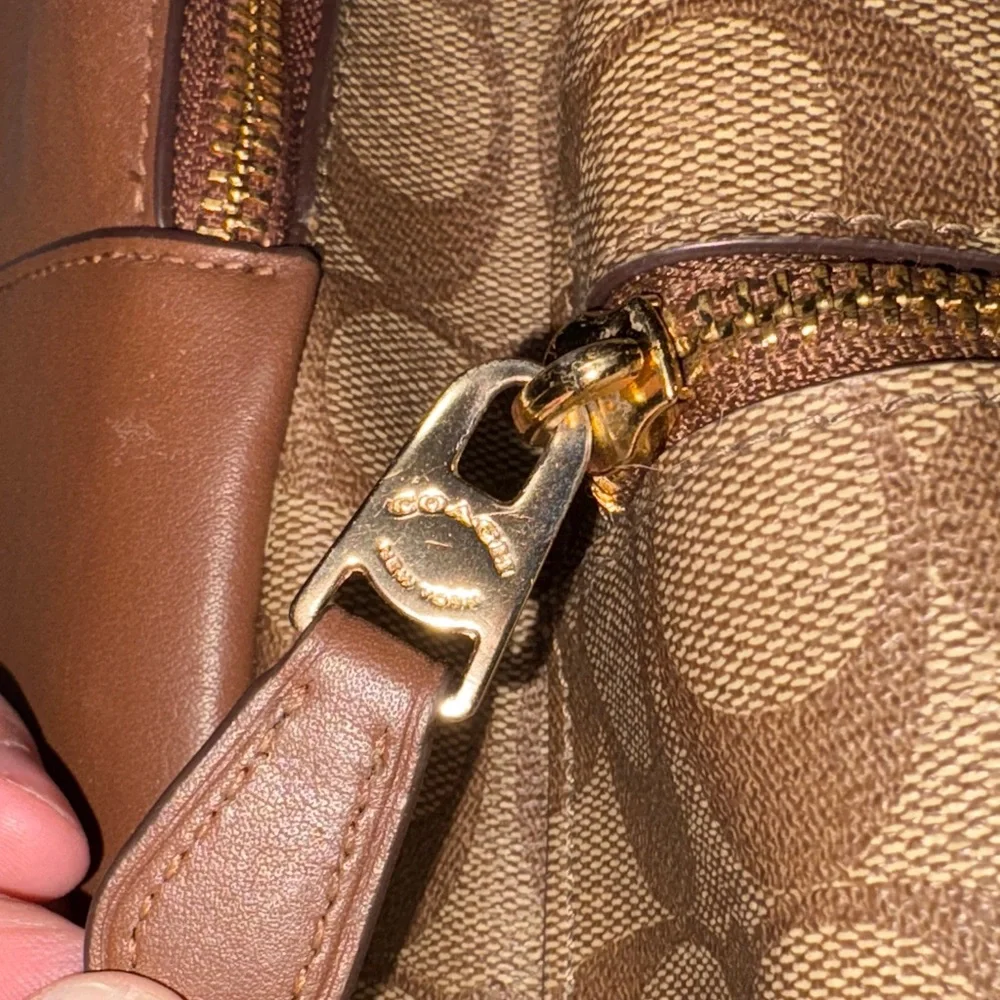 Coach Tan and Brown Signature Backpack - Picture 3 of 6